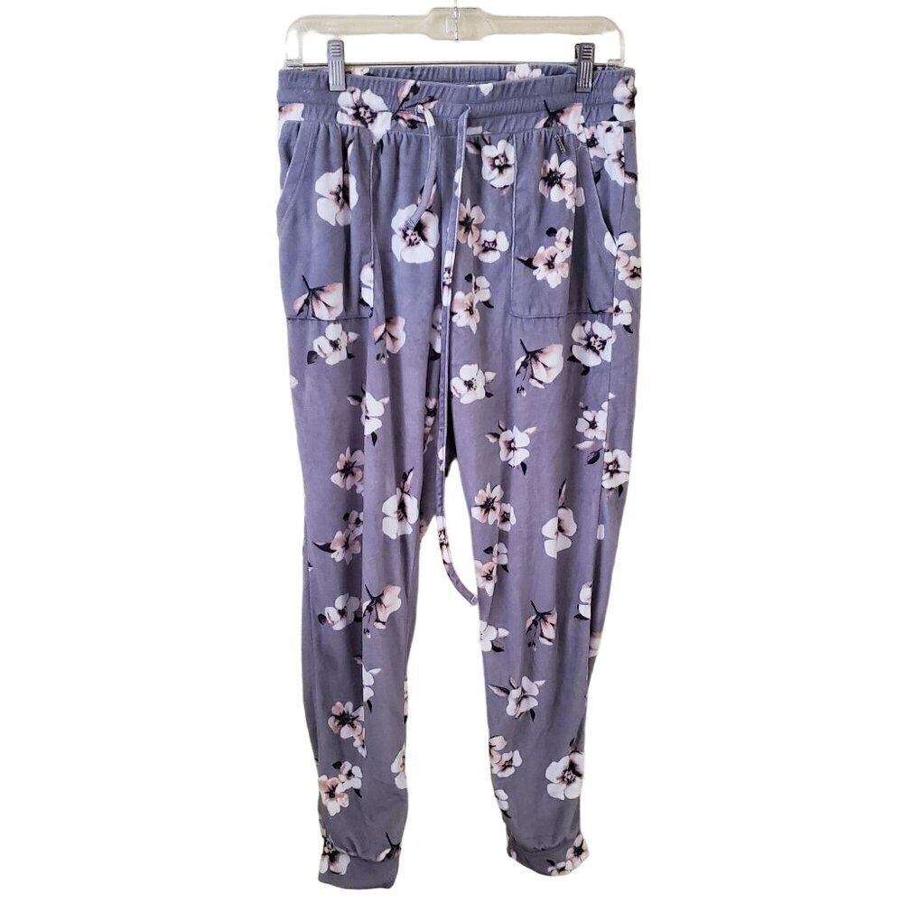 Tahari Soft Floral Joggers Lounge Pants Size M